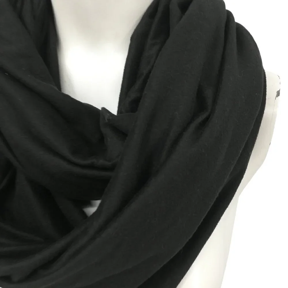 Beyond Yoga Pocket Infinity Scarf Black Zipper Hidden Neck Warmer Athletic